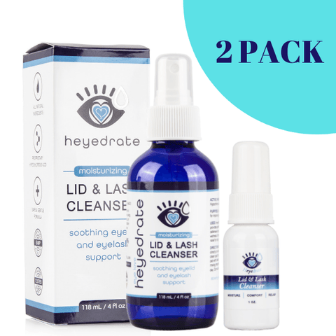 Heyedrate® Lid and Lash Cleanser Savings Bundle (1oz and 4oz) | Eye Love® Dry Eye Supplement Heyedrate