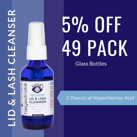 WHOLESALE BULK - 49 Pack Case | Heyedrate® Lid & Lash Cleanser (2 oz GLASS Bottle) Dry Eye Supplement Heyedrate