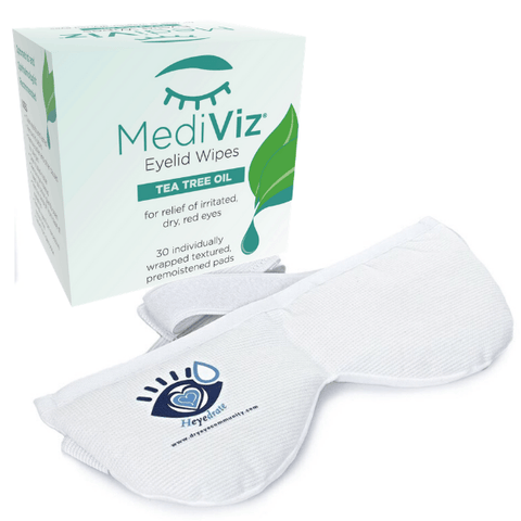 MediViz Tea Tree Eyelid Wipes + Heyedrate Warm Compress Eye Mask Eye Love