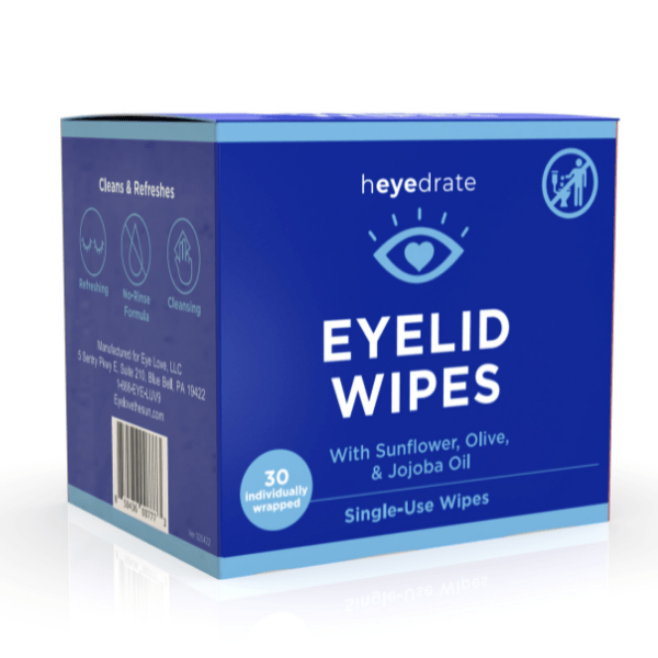 Heyedrate Eyelid Wipes - Eyelash and Facial Scrub by Eye Love (30 wipes/1 box)