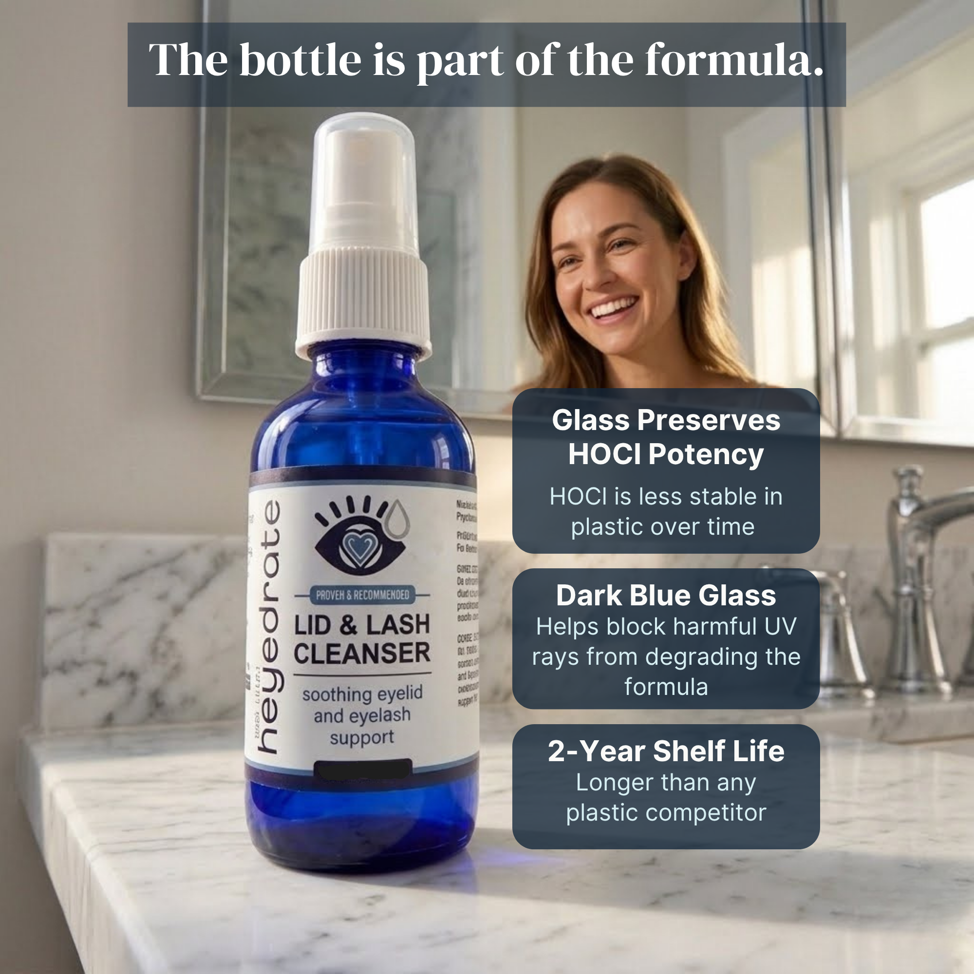 Eye Love Heyedrate Lid & Lash Cleanser (4oz GLASS Bottle)