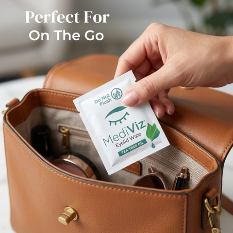 Eye Love MediViz Tea Tree Eyelid Wipes - 30 Eyelash & Eyelid Scrub Towelettes