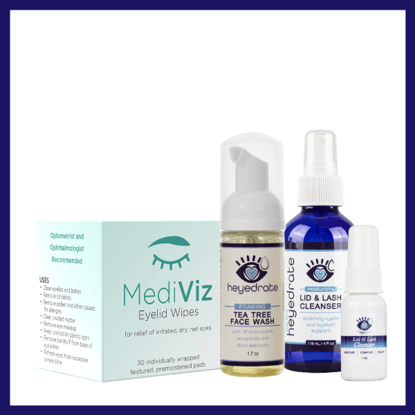 10 Month Supply Bundle | Eyelid Wipes, Tea Tree Face Wash, Lid & Lash Cleanser (4 oz and 1 oz) Dry Eye Supplement Eye Love, LLC 
