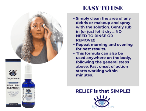 WHOLESALE BULK - 100 Pack Case | Heyedrate® Lid & Lash Cleanser (2 oz GLASS Bottle) Dry Eye Supplement Heyedrate 
