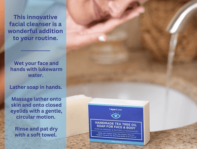 Heyedrate® Organic Tea Tree Oil Handmade Face Soap | 1-Pack Dry Eye Supplement Heyedrate
