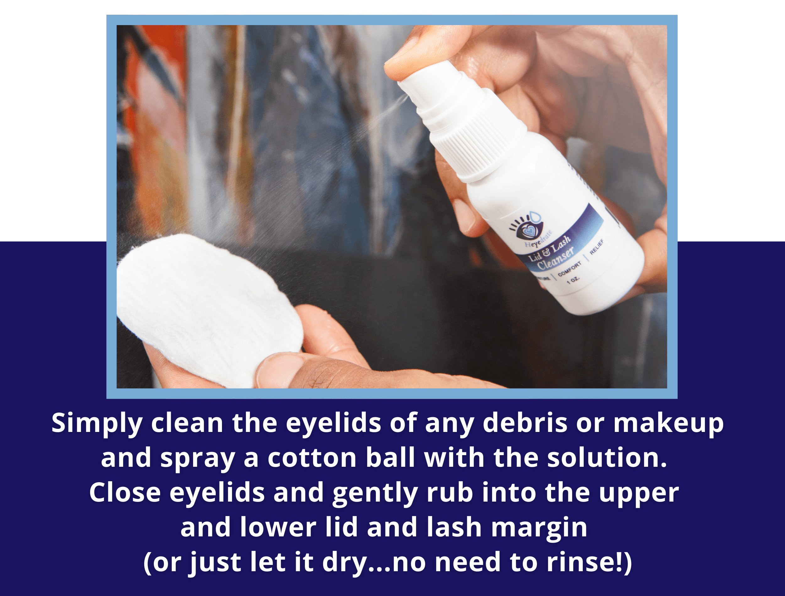 WHOLESALE Bulk - 50 Pack Case | Heyedrate® Hypochlorous Acid Lid and Lash Cleansing Spray 1 oz. Heyedrate 