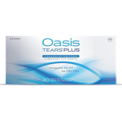 Oasis TEARS PLUS Preservative-Free Lubricant Eye Drops Dry Eye Supplement Oasis