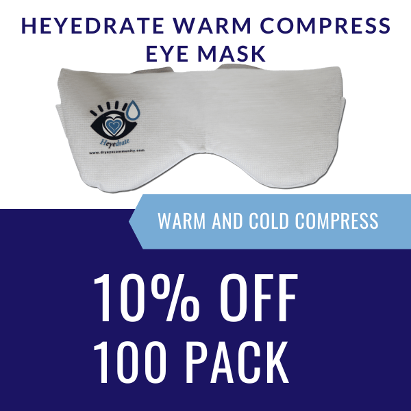 WHOLESALE Bulk - 100-pack Heyedrate® Warm Compress Eye Mask 10% off Dry Eye Supplement Heyedrate 